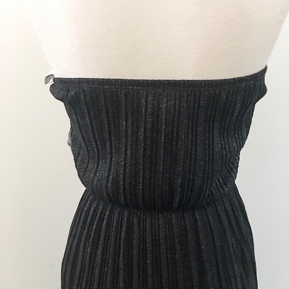 Stretch Strapless Dress with Gold Waist Detail - Picture 4 of 5